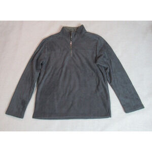 London Fog Pullover Mens Size XL Gray 1/4 Zip Fur Lined Thick Outdoor Dadcore